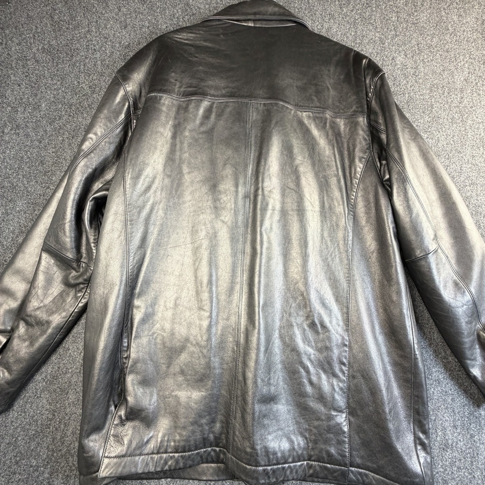 Brandon Thomas Genuine Lambskin Leather Jacket Mens XL Black Soft Button Coat - Picture 10 of 13